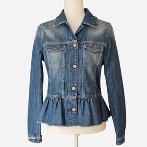 SALSA Women's Size M Blue Denim‎ Jacket with Embroidered Back
